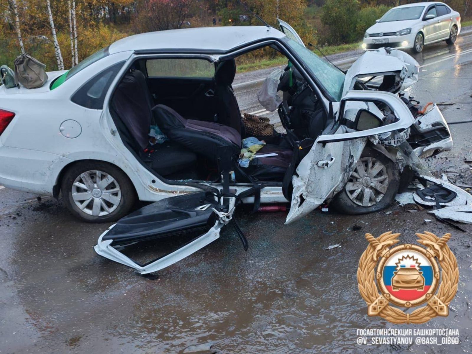 В Башкирии в лобовом столкновении погибли два человека