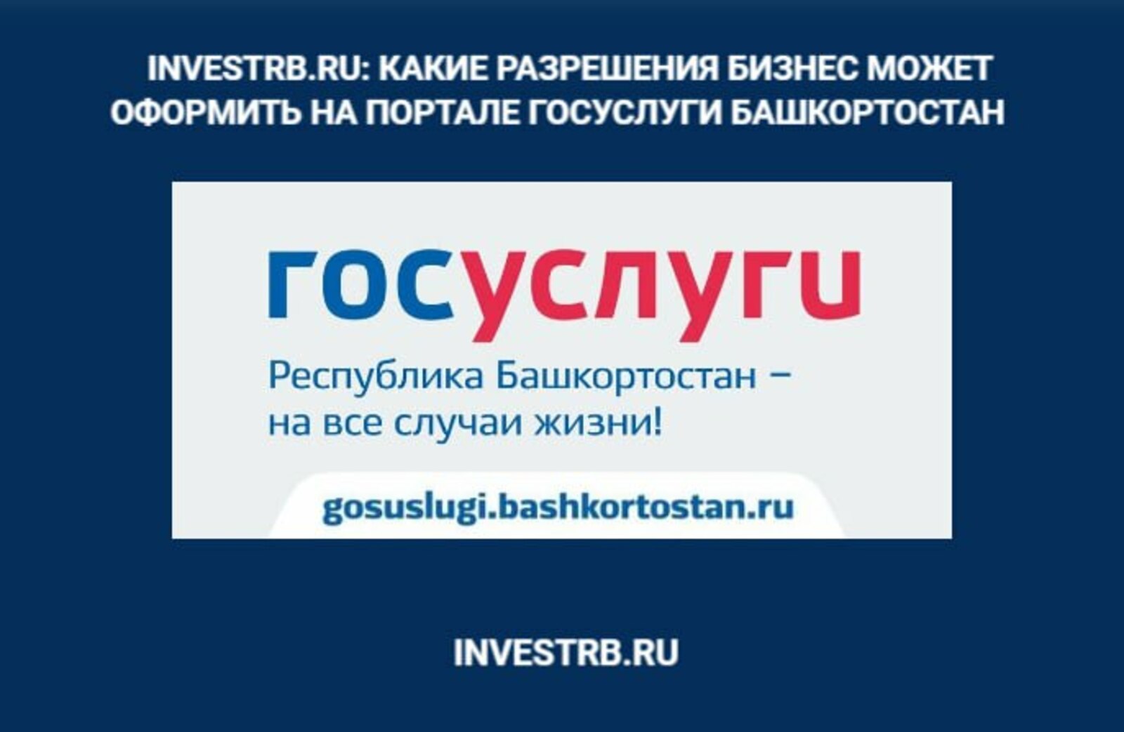 INVESTRB.RU: какие разрешения бизнес может оформить на портале Госуслуги Башкортостан