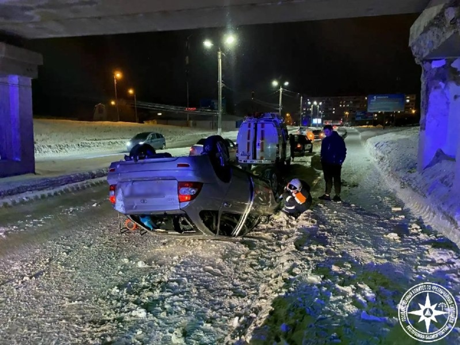 В Башкирии водитель «опрокинул» свой автомобиль