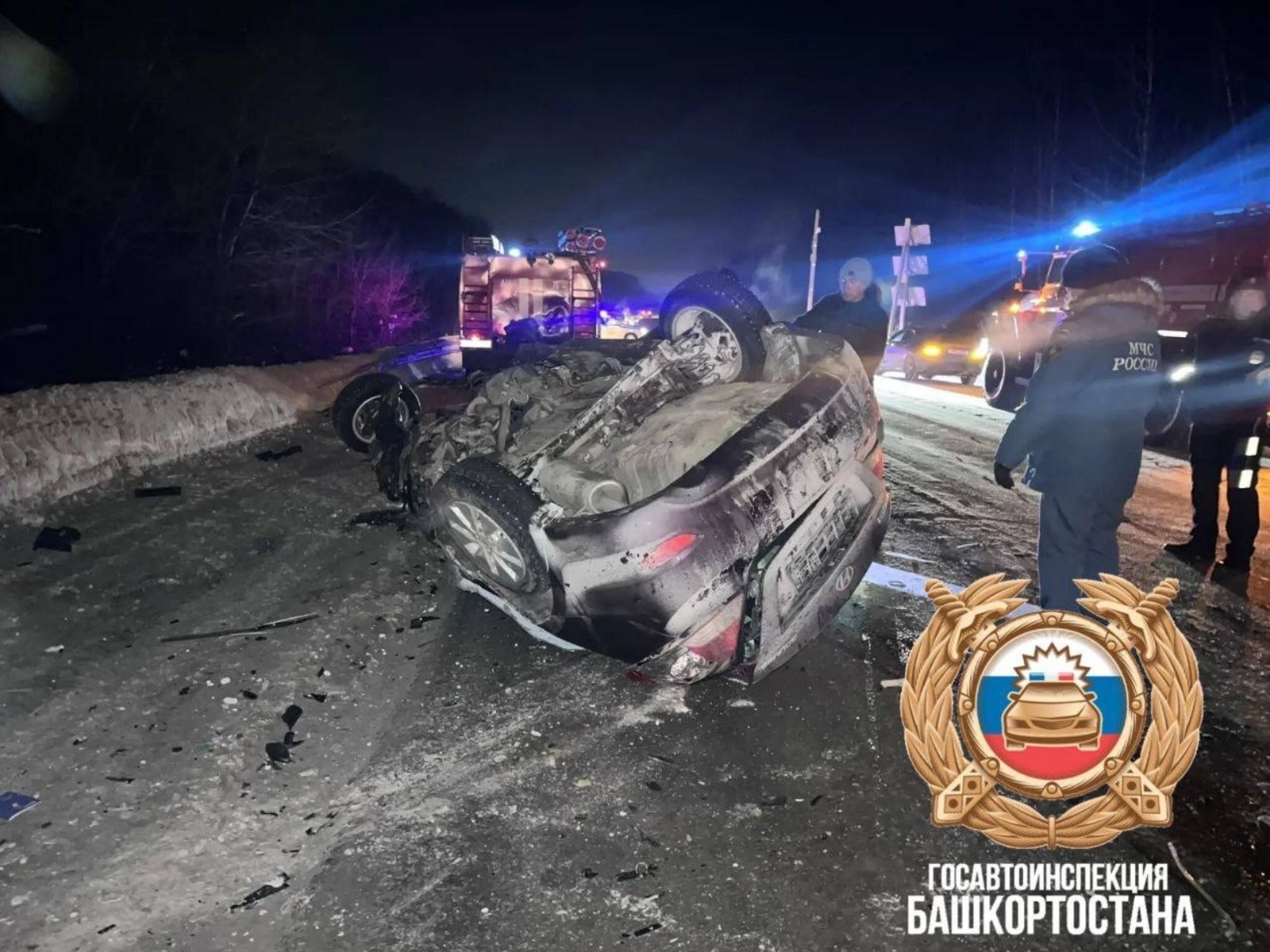 В Башкирии столкнулись Hyundai и Mercedes